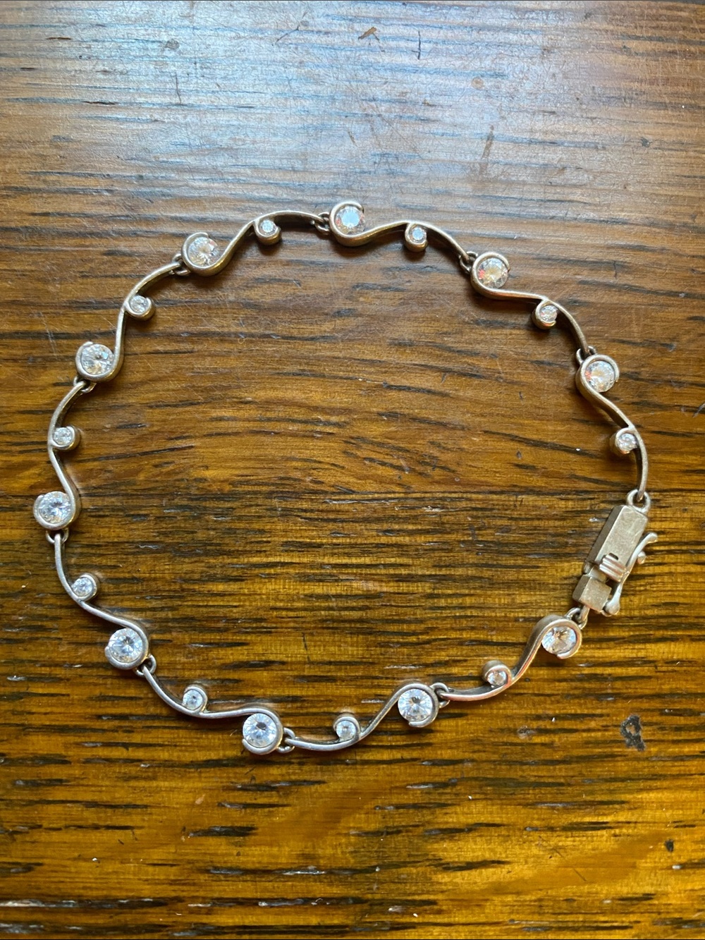 Sterling Silver Wave CZ Bracelet